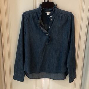 Caslon Blue Button-Up Top